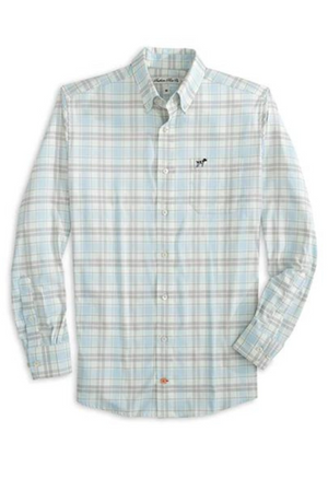 Youth Southern Point Hadley Luxe Lite Button Down in Anchor Down Plaid