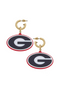 Georgia Bulldogs Resin Logo Drop Hoop Earring