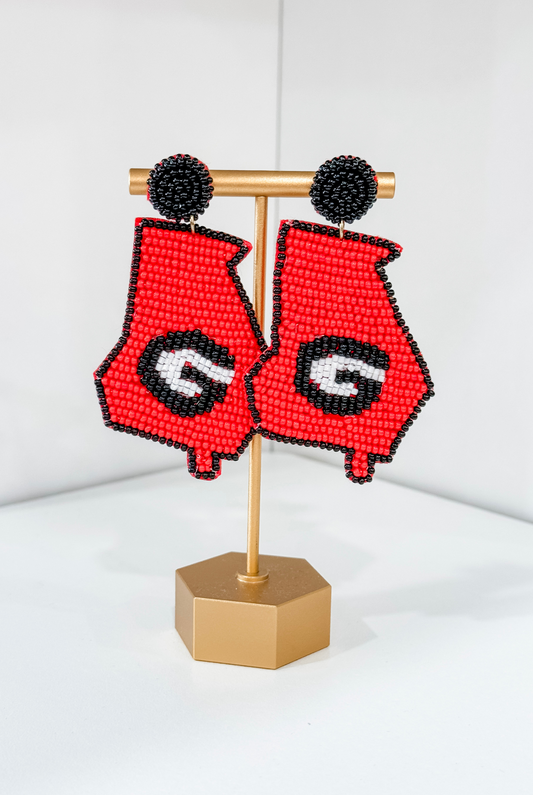 Georgia Map Beaded Earrings