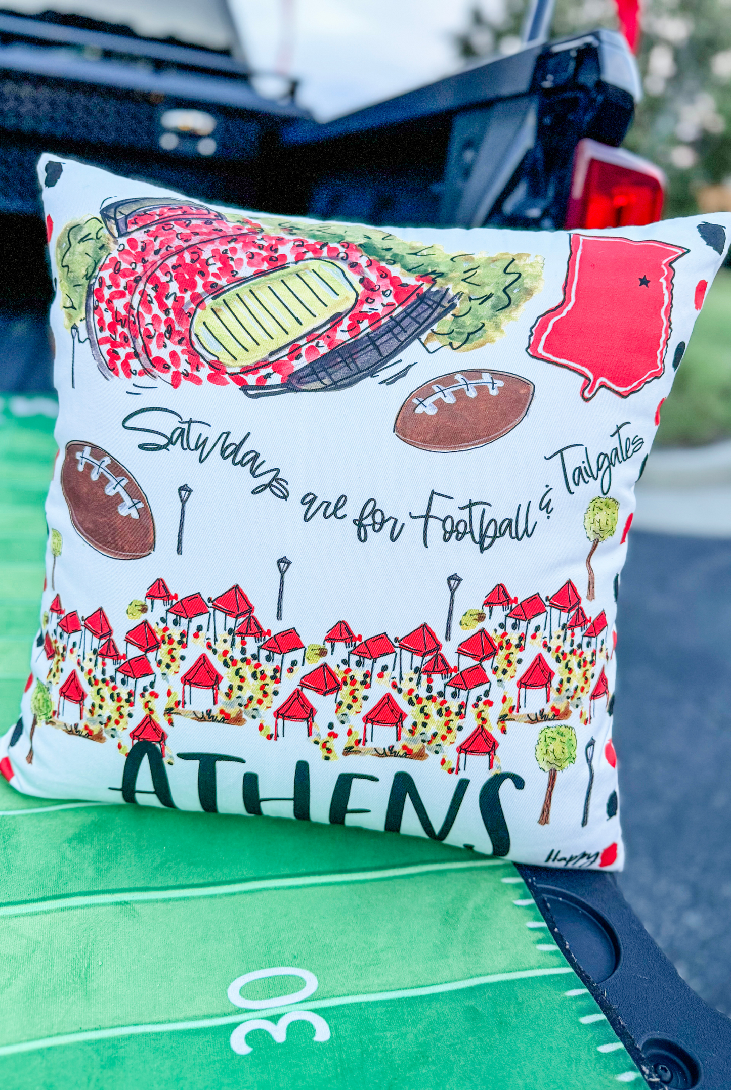 Athens College Town Pillows