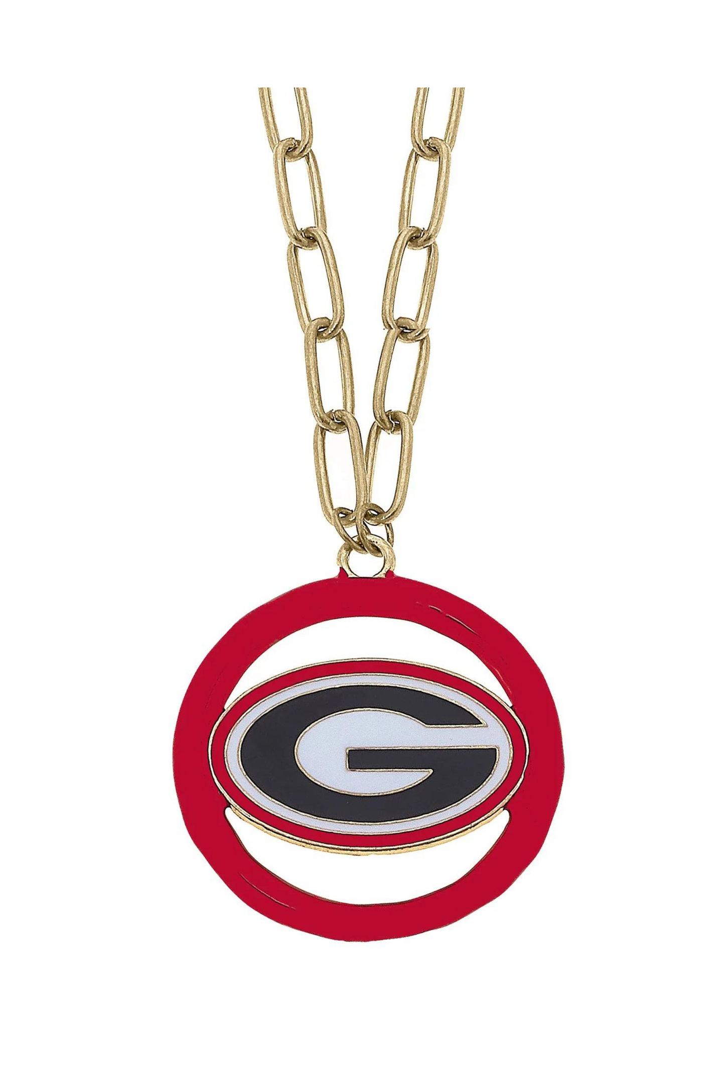 Georgia Bulldogs Logo Enamel Medallion Necklace