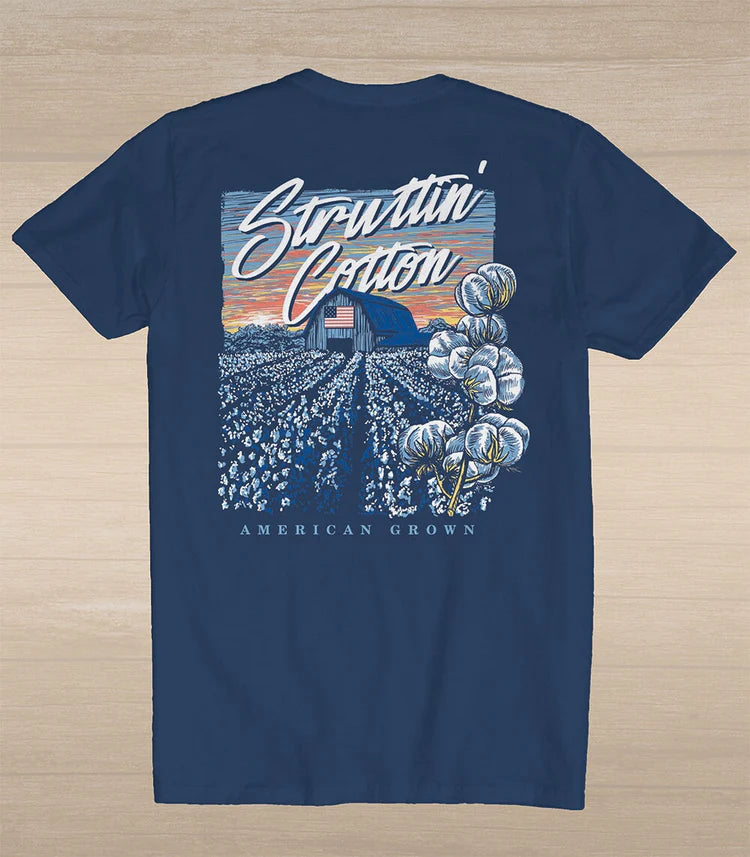 Struttin Cotton | Cotton Field & Barn T-Shirt in Navy