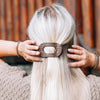 Teleties | Brown Crocodile Small Flat Round Hair Clip