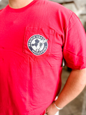 Prairie Oaks Conservation Stamp Tee in Crimson