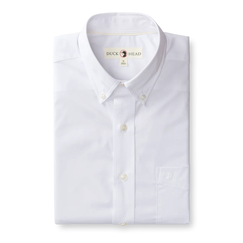 Duck Head | LS Performance Poplin Sport Button Down in White