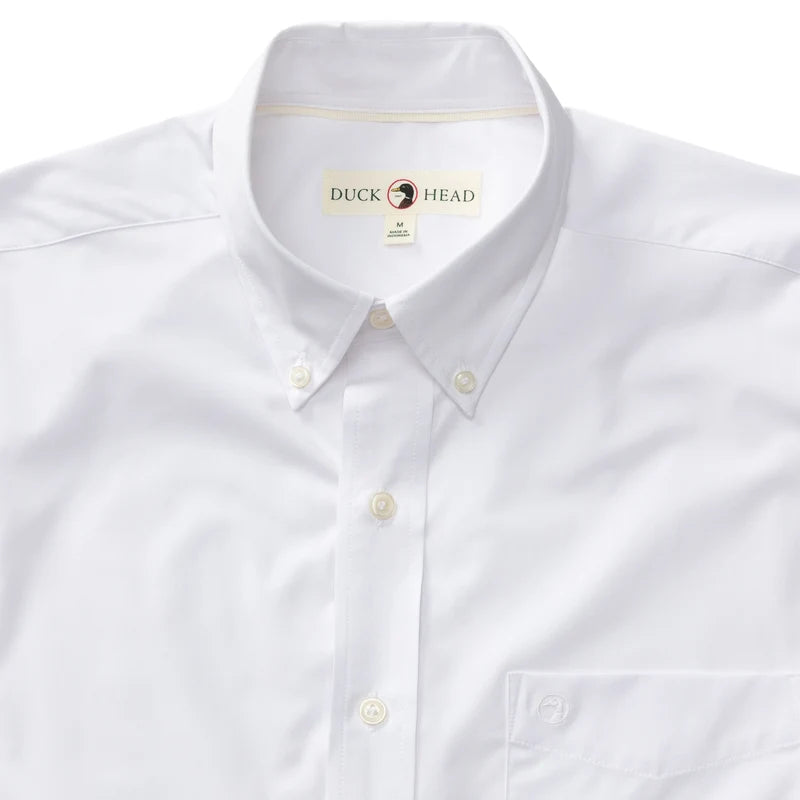 Duck Head | LS Performance Poplin Sport Button Down in White