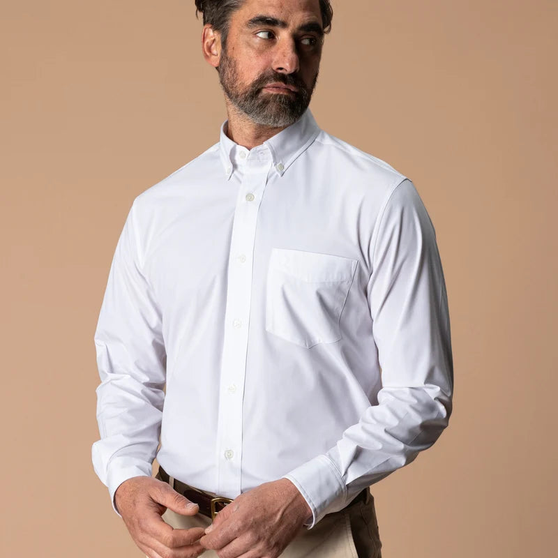 Duck Head | LS Performance Poplin Sport Button Down in White