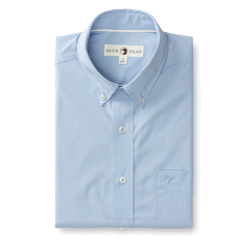 Duck Head | LS Performance Poplin Sport Button Down in Light Blue