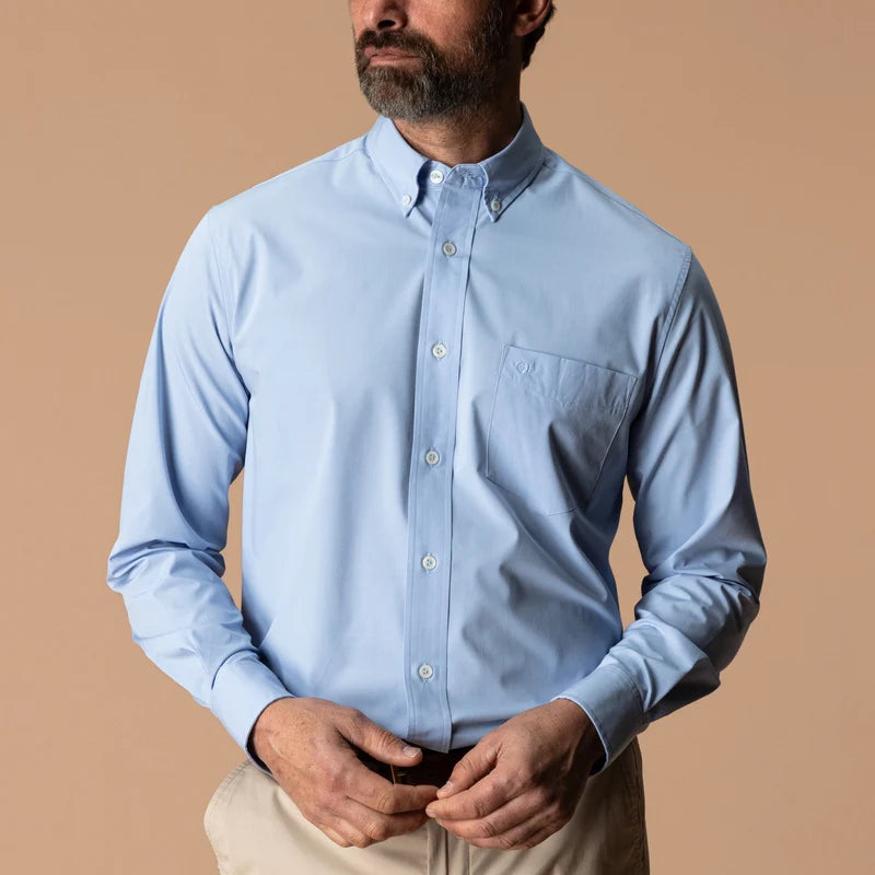 Duck Head | LS Performance Poplin Sport Button Down in Light Blue