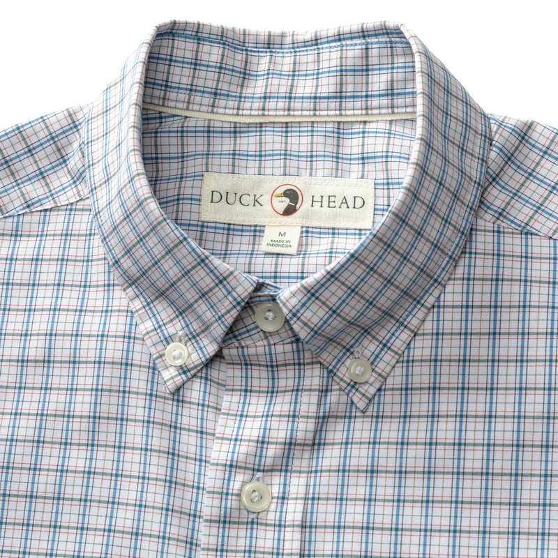 Duck Head | LS Performance Poplin Sport Button Down in Midnight Teal
