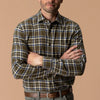 Duck Head | LS Cotton Flannel Sport Shirt in Dark Olive
