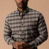 Duck Head | LS Cotton Flannel Sport Shirt in Crocodile Brown
