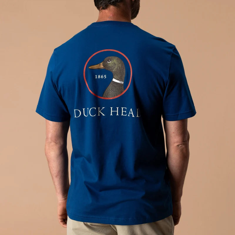 Duck Head | Duck Head Logo SS T-Shirt in Navy Peony