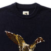Duck Head | Flying Wood Duck Intarsia Crewneck Sweater in Deep Navy Heather
