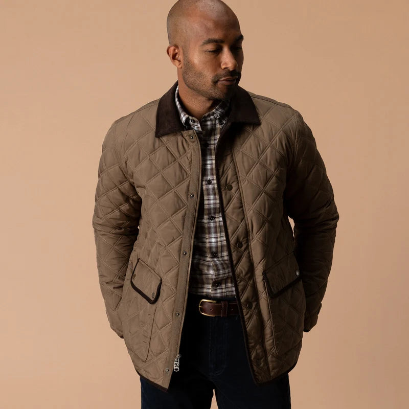Duck Head | Fremont Lodge Performance Quilted Jacket in Dark Taupe