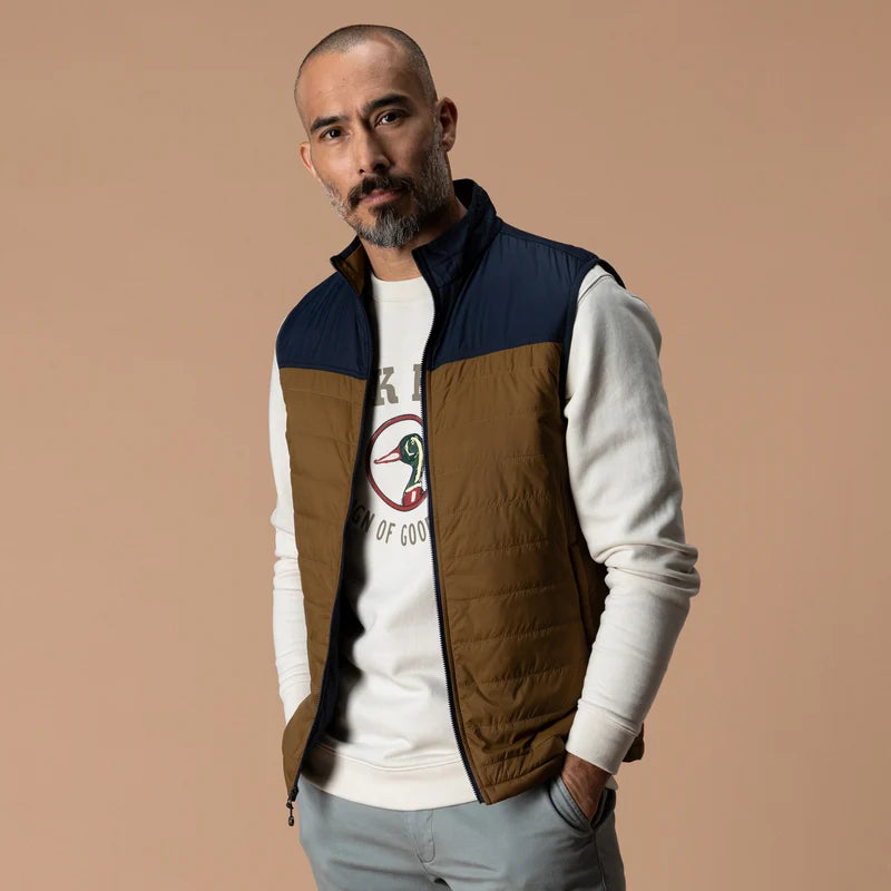 Duck Head | Ridgeland Performance Quilted Vest in Bronze Brown