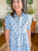 Mary Square I Molly Dress in Sunshower Flora Blue