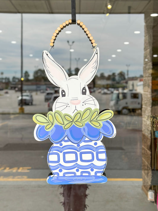 Bunny in Chinoiserie Vase Door Hanger