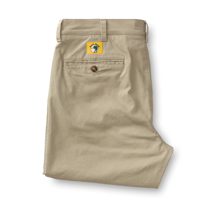 Duck Head | Classic Fit Gold School Chino in Khaki Gold Patch
