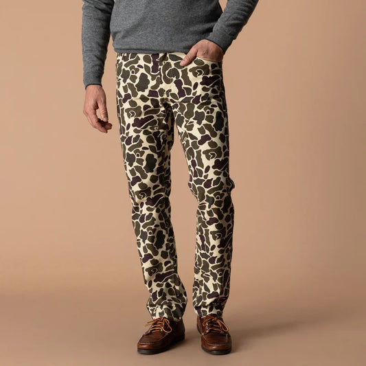 Duckhead | Field Canvas Five-Pocket Pant in Sandrift Khaki Camo