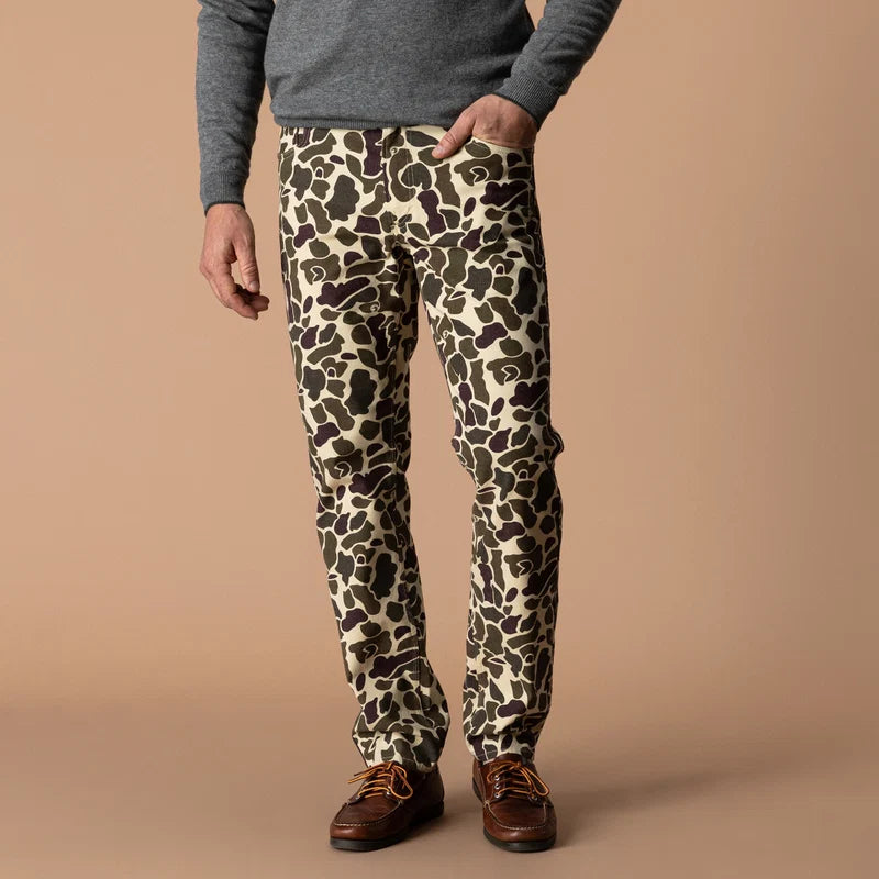 Duckhead | Field Canvas Five-Pocket Pant in Sandrift Khaki Camo