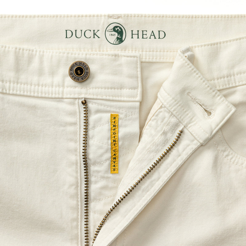 Duck Head | Classic Fit Pinpoint Canvas Five-Pocket Pant in Stone