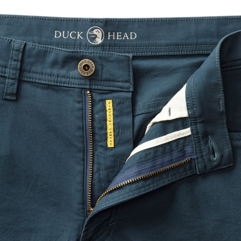 Duck Head | Slim Fit Pinpoint Canvas Five-Pocket Pant in Midnight Navy