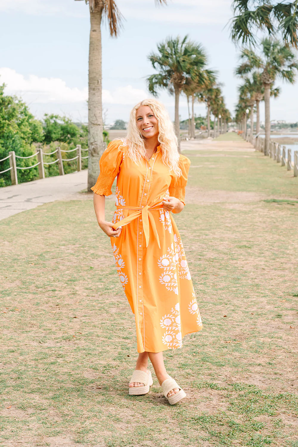 Victoria Dunn Kiawah Dress in Tangerine