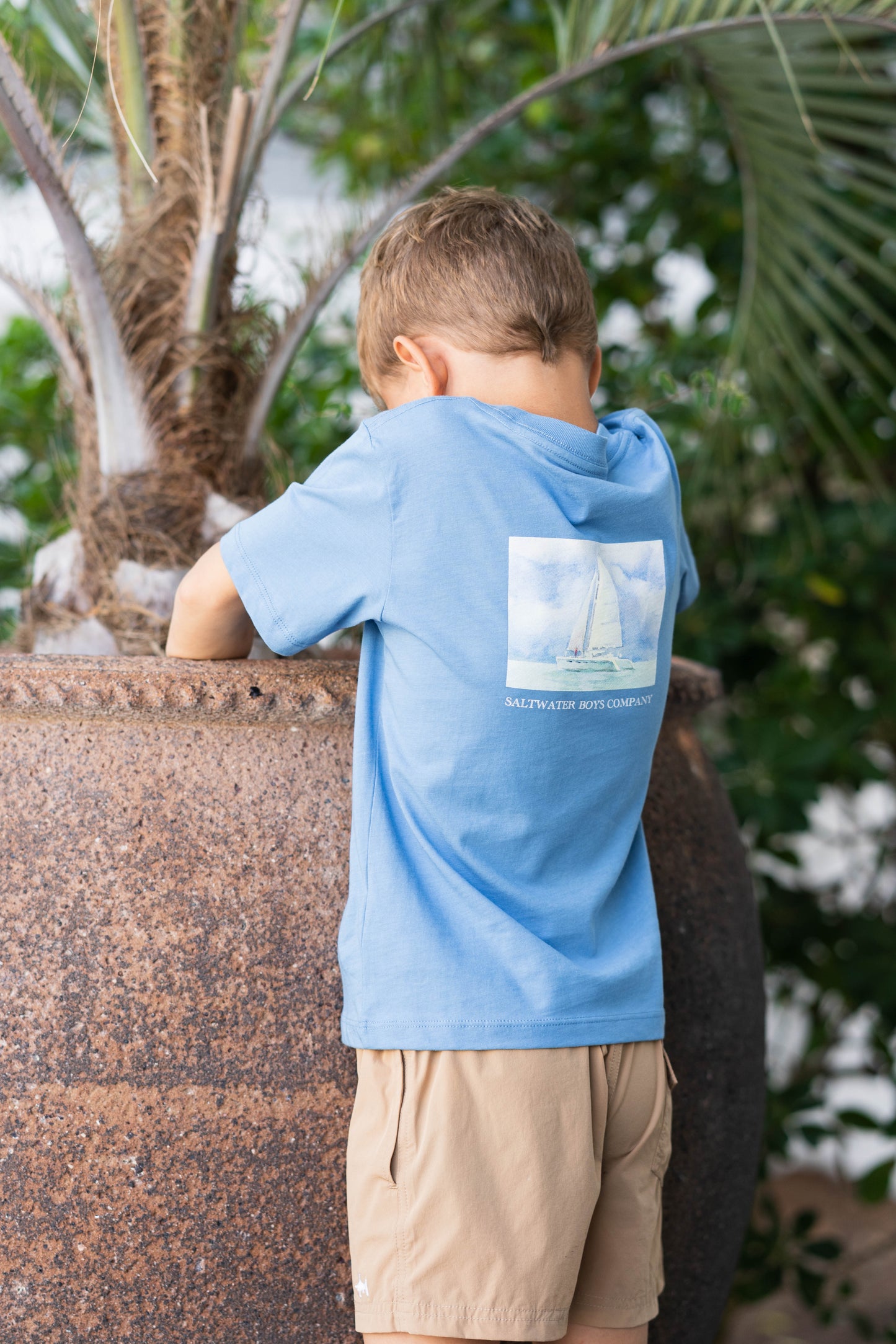 Saltwater Boys Bahama Sailboat SS Graphic Tee in Parisian Blue