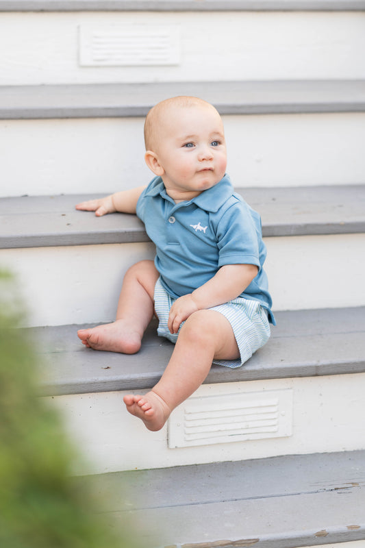 Saltwater Boys Naples Seersucker Short in Coastal Stripes