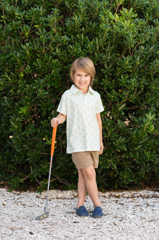 Saltwater Boys Signature SS Pima Polo in Green Golf