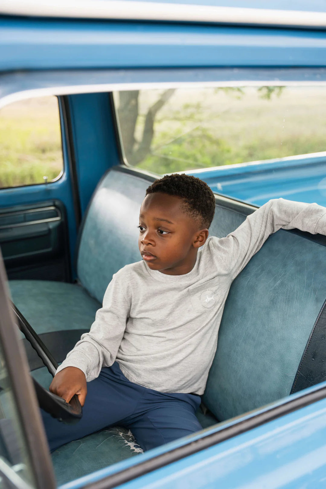 SBC Christmas Ornament Deer Boys Graphic Tee LS Grey