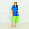 Caryn Lawn I Millie Colorblock Dress in Blue + Green