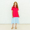 Caryn Lawn | Millie Colorblock Dress Red and Blue