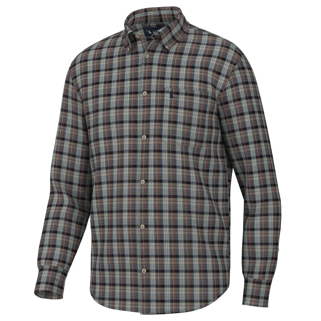Local Boy Grange Dress Shirt in Charcoal/Navy/Wine