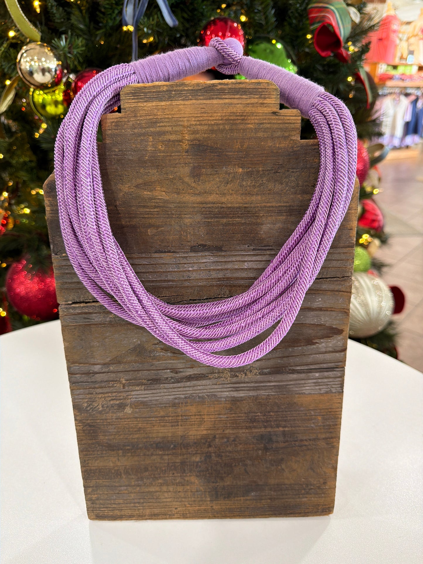 Lilly Slub Rope Necklace in Purple