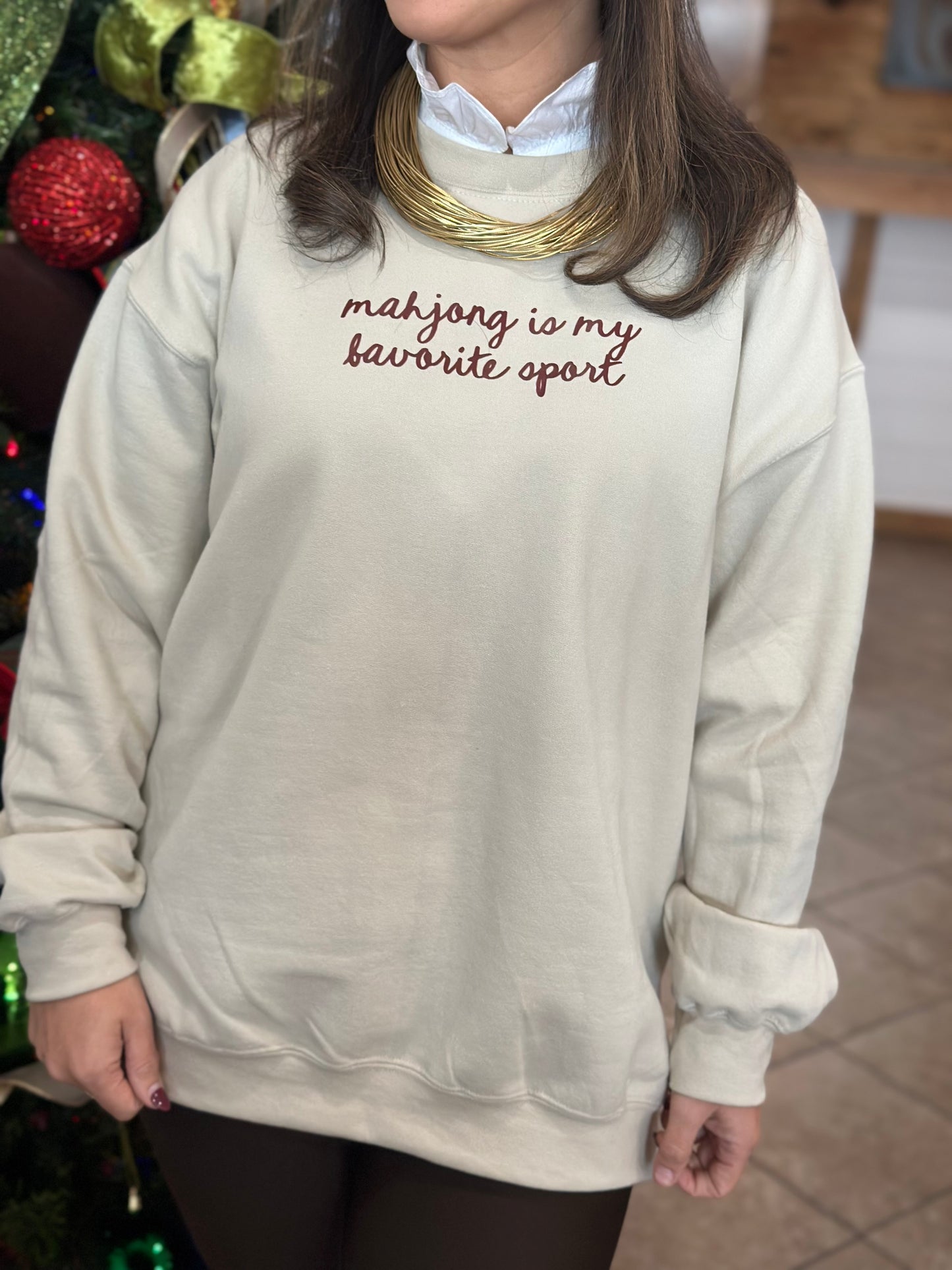 Cream Mahjong is my favorite sport Sweatshirt