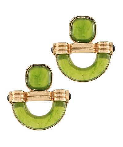 Colette Earrings in Olive