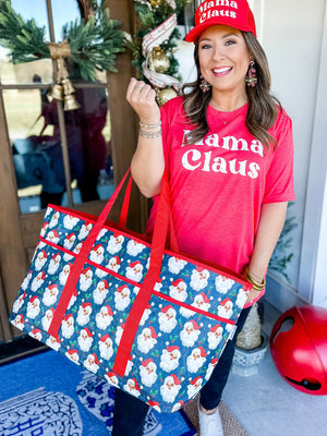 Vintage Santa Open Tote
