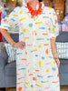 Karlie | Multi Fish Ruffle Collar Maxi Dress