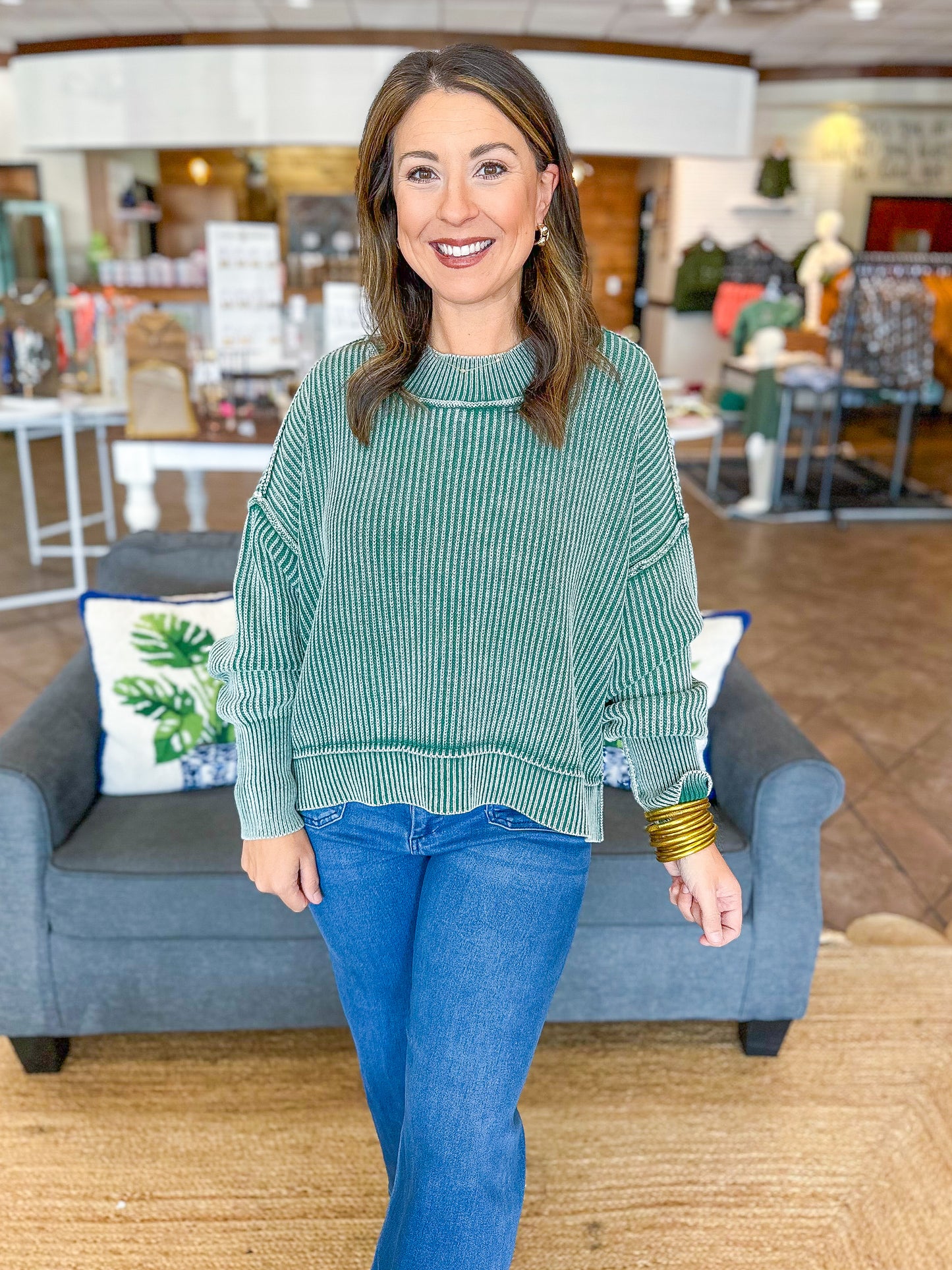 Muted Moments Sweater in Green