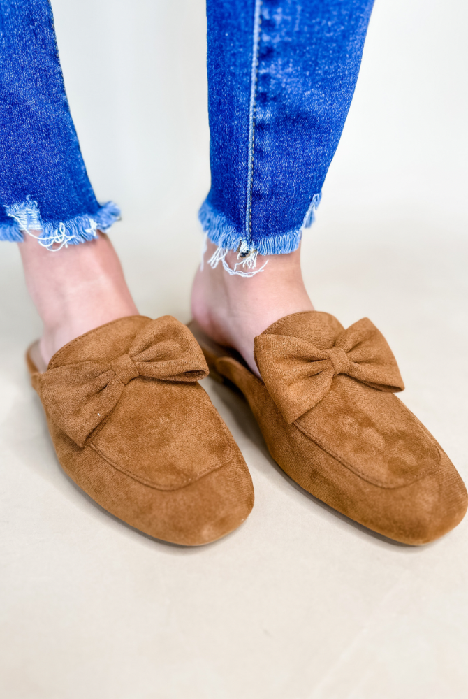 Corky's Hello Fall Bow Loafers in Cognac Suede