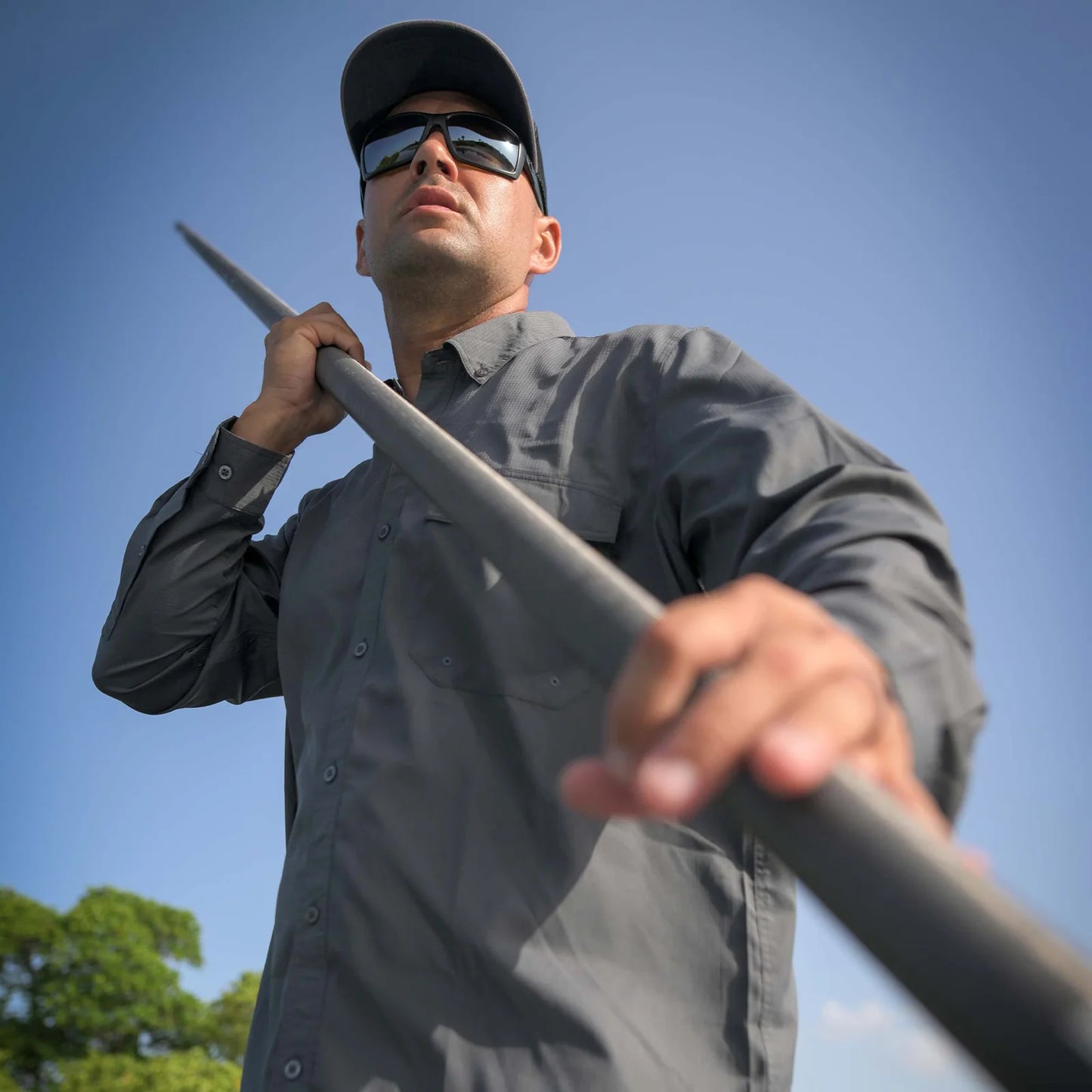 AFTCO | Palomar LS Vented Fishing Shirt in Charcoal