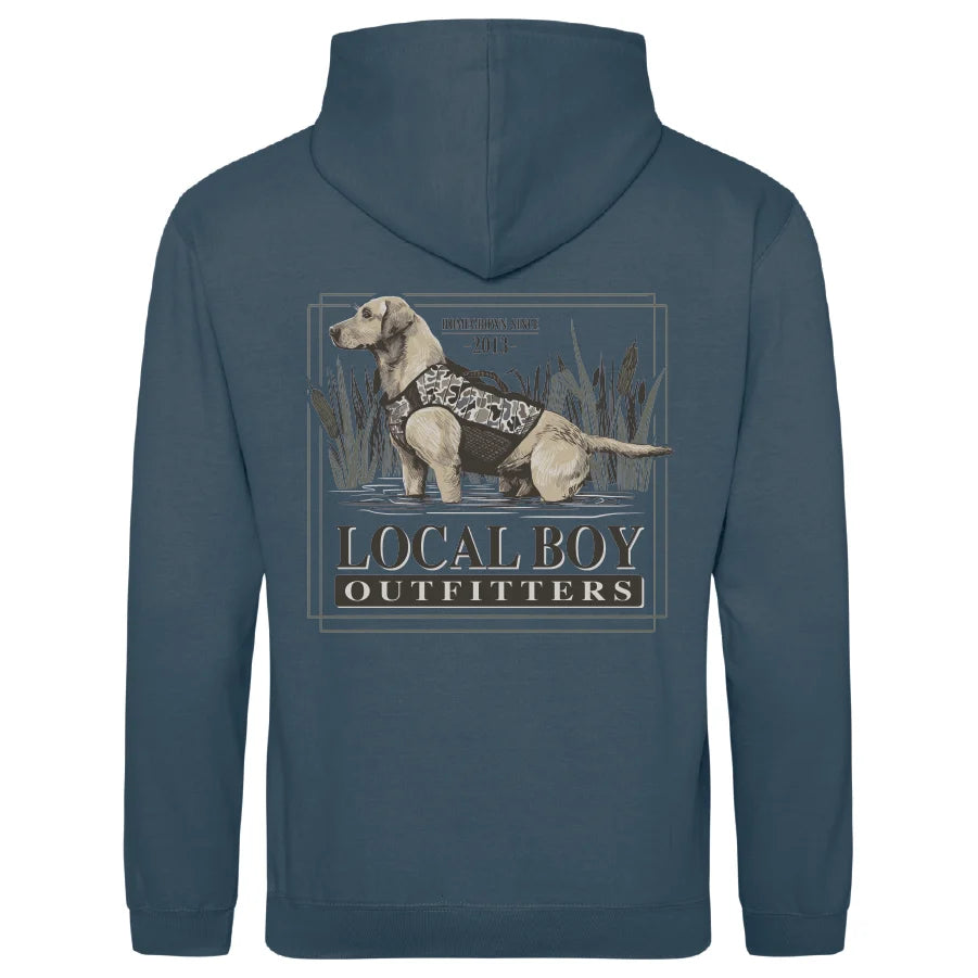 Local Boy | Brushwood Marsh Hunt Hoodie in Airforce Blue