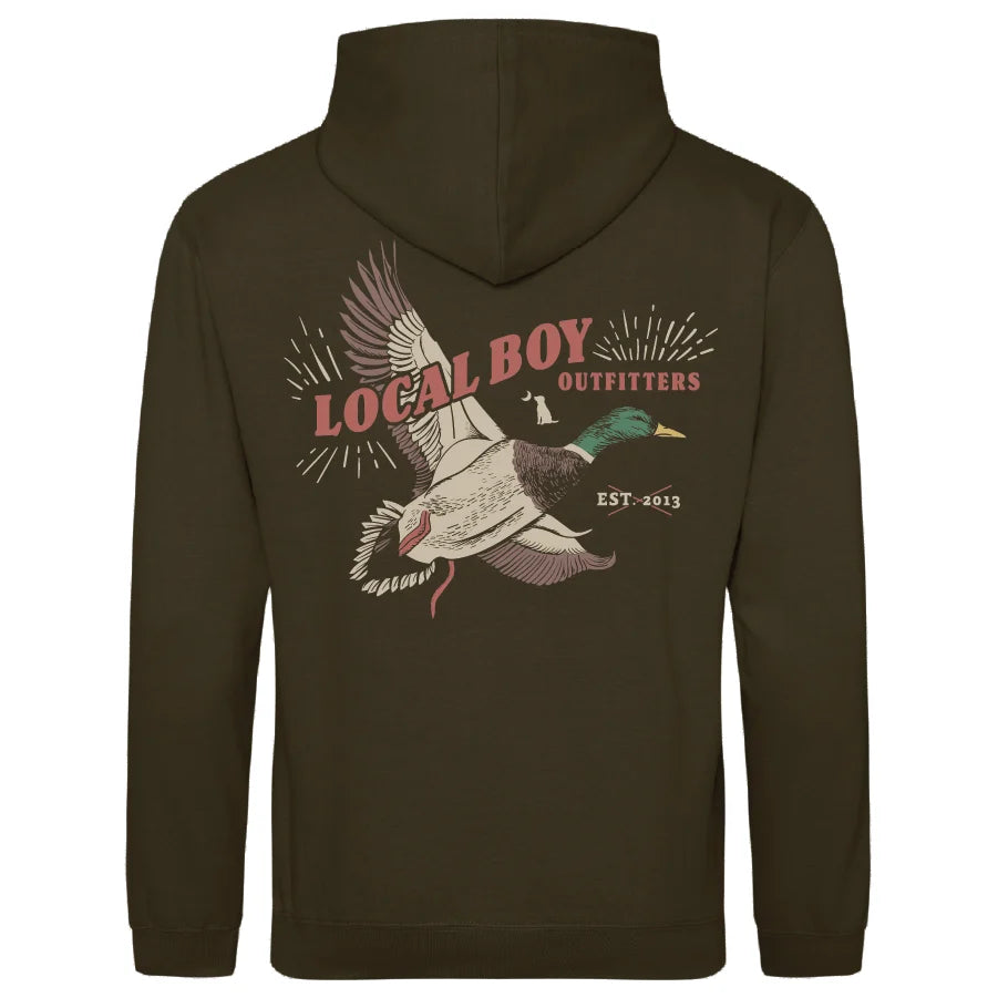 Local Boy | Brushwood Mallard Blast Hoodie in Olive Green
