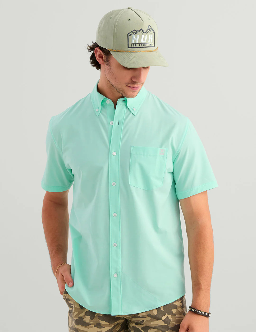 Huk Kona Solid Short Sleeve in Caicos