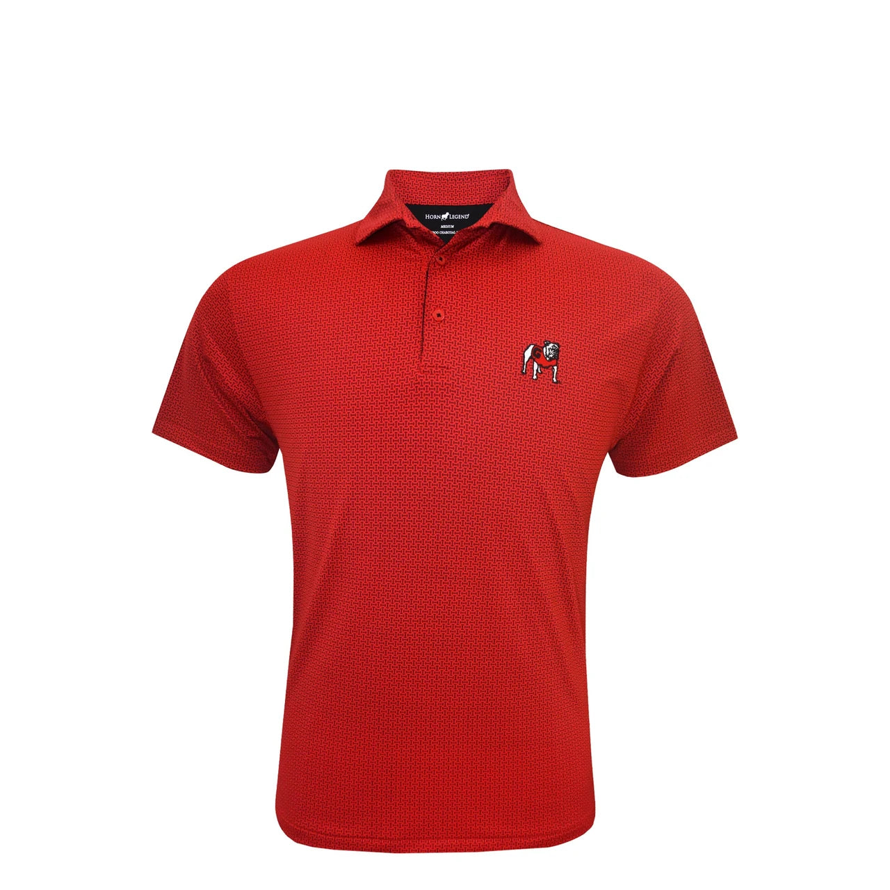 Horn Legend | Georgia Standing Bulldog Red Polo in Football Laces