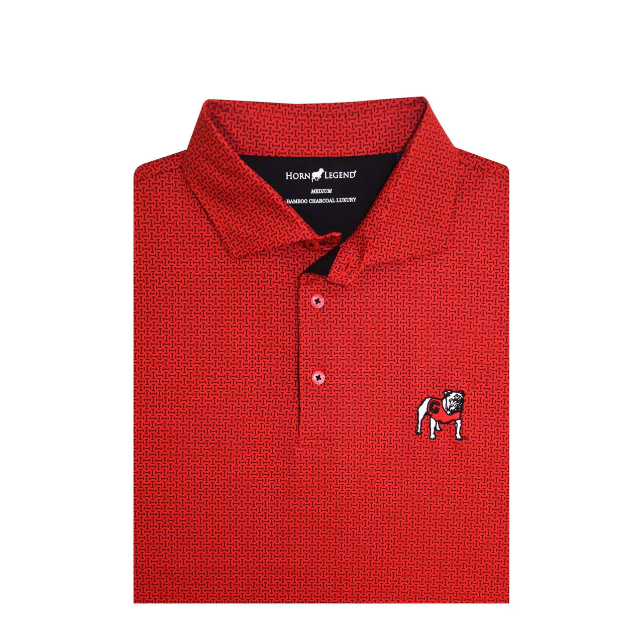 Horn Legend | Georgia Standing Bulldog Red Polo in Football Laces