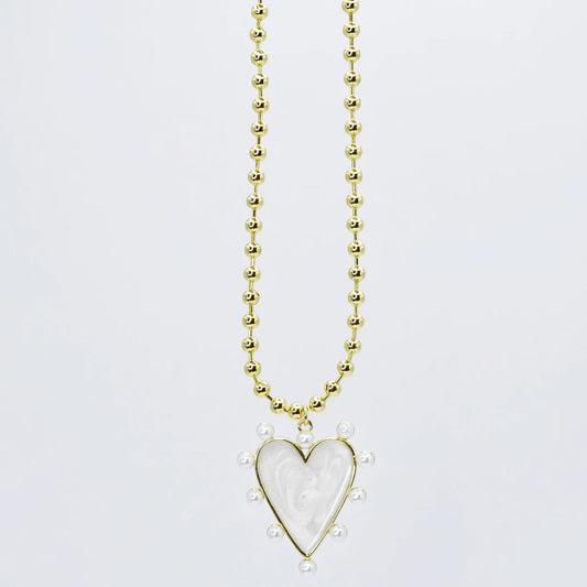 Heart and Pearls Necklace