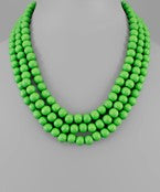 The Holly Beaded Necklace in Green